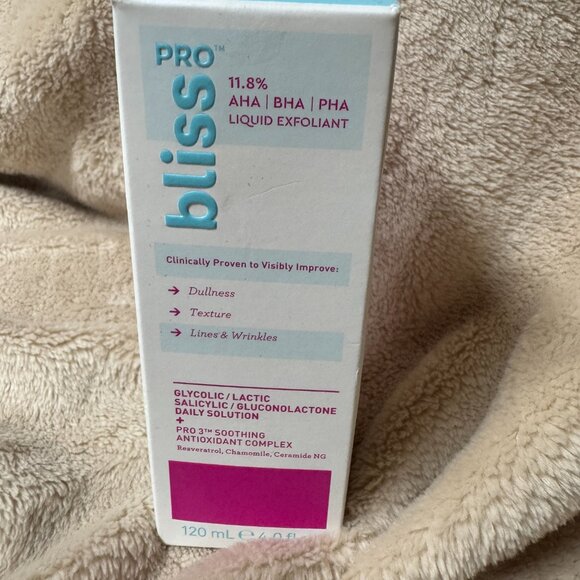 Bliss Pro 11.8% AHA, BHA, PHA Liquid Exfoliant 4 fl oz. NEW WITH BOX - Picture 9 of 9